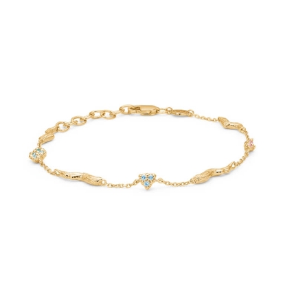 Billede af Studio Z "Tangled" armbånd forgyldt sølv m. blå cz (16-18 cm)