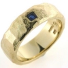 Billede af Ring 14 kt. cárre slebne blå safir og 6 brillianter (kun damering)