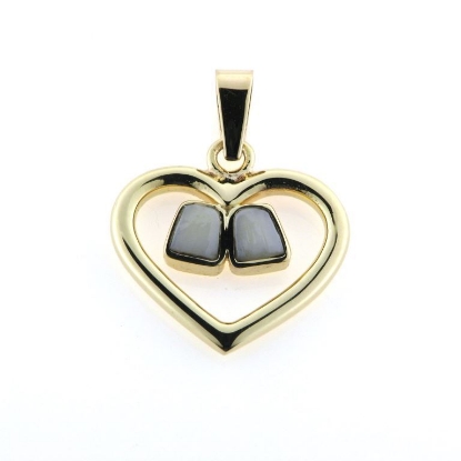 Billede af Tand vedh. hjerte m. 2 tænder 8 kt