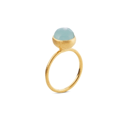Billede af Susanne Friis Bjørner Ring sølv forgyldt lyseblå krystal 8mm (str. 48-60)