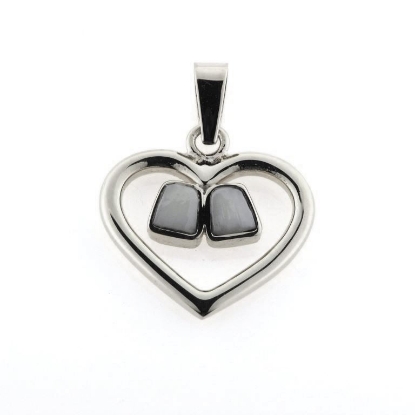 Billede af Tand vedh. hjerte m. 2 tænder 925s