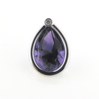 Billede af Vedhæng med fac. dråbe slebet ametyst 14 kt. hvg.