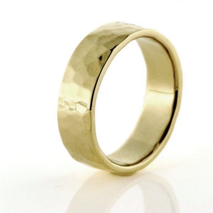 Billede af Herrering hamret overflade 14 kt.