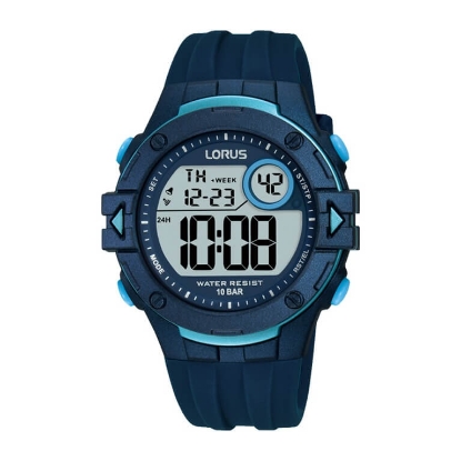 Billede af Lorus Sports herreur digital plastik blå silikone 10bar 40mm