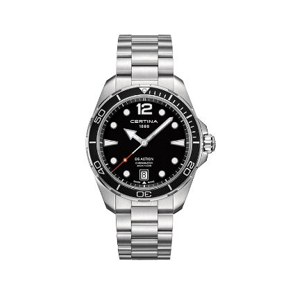 Billede af *Certina DS Action Diver 300m stål lænke sort skive safirglas 43mm