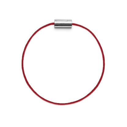 Billede af Mads Ziegler Black Sun armbånd, rød nylon m. sølvlås