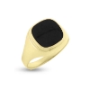 Billede af Herrering lukket bund onyx 12*12 mm. 14 kt.