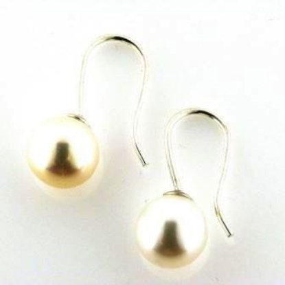 Billede af Ørehænger, fast bøjle, fv. kulturperle 2* 8,0-8,5 mm. 925s.