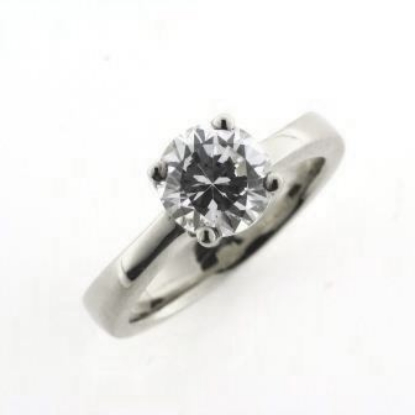 Billede af Ring 4 grab. fatning, syn. sten, 8,0 mm. 14 kt hvg.