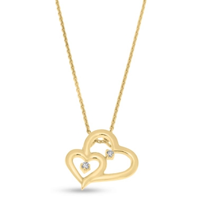 Billede af Vedhæng dobbelt hjerte, 2 stene