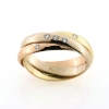 Billede af Ring 3 i en, 3,0 mm. 5 brillanter a 0,02 w/vs. 14 kt. (-59)