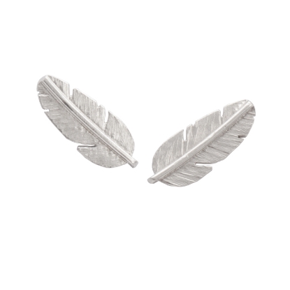 Billede af Heiring Feather ørestikker sølv rhodineret