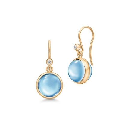 Billede af Julie Sandlau Prime Ice Blue øreringe forgyldt sølv med isblå krystal