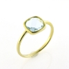Billede af By Pind ring sølv forgyldt med aquamarin str. 56