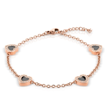 Billede af Bering Arctic Symphony armbånd poleret rosaforgyldt stål m. sten 18cm