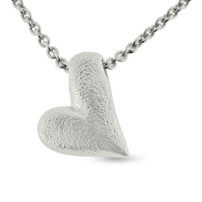 Billede af Vedhæng hjerte, massivt med hul til kæde (16*18 mm.) 14 kt. hvg.