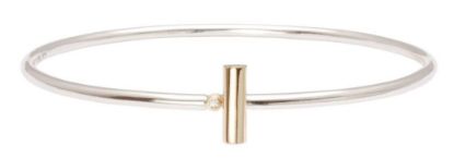 Billede af Heiring  Armring sølv n/14kt. cabe og brill 0,02