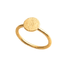 Billede af Susanne Friis Bjørner Ring sølv forgyldt mat mønt 8 mm str. 59