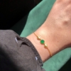 Billede af By Pind armbånd sølv forgyldt med grøn agat (15+3cm)