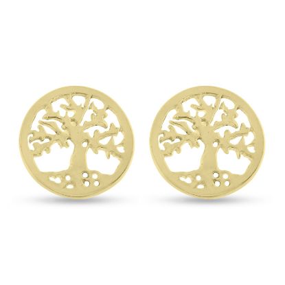 Billede af Ørestikker "Livets Træ" 925s forgyldt sølv