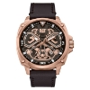 Billede af *CAT Tokyo herreur stål rosadoublé brun læderrem 10bar 44mm