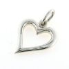 Billede af Vedhæng hjerte, åbent massivt, 925s.overflade blank