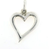 Billede af Vedhæng hjerte, åbent massivt, 925s.overflade blank