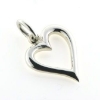 Billede af Vedhæng hjerte, åbent massivt, 925s.overflade blank