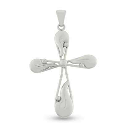 Billede af Vedhæng kors, blade og kugler 14 kt. hvg.