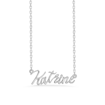 Billede af Studio Z "Name Tag - KATRINE" halskæde sølv (40-45 cm)