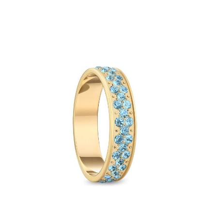 Billede af Bering Arctic Symphony inderring stål gulddoublé m. blå synt. sten (str. 55-70)