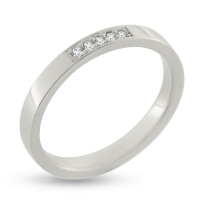 Billede af Alliancering 5 brillanter a 0,02 w/vs. (fattet tæt) 14 kt. hvidguld