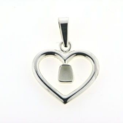 Billede af Tand vedh. hjerte m. 1 tand 14 kt. hvg.