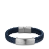 Billede af Bering Arctic Symphony blå læderarmbånd poleret stål (180 mm)