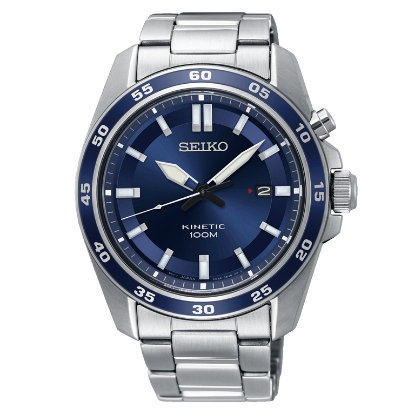Billede af Seiko Kinetic herreur stål lænke mineralglas 42,5mm 10bar