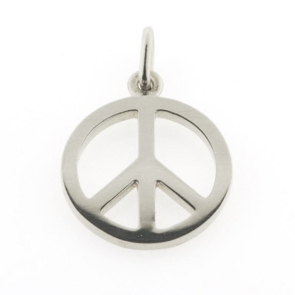 Billede af Vedhæng, fredstegn (peace tegn) hj. 20 mm. 925s