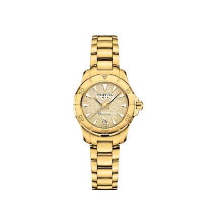 Billede af Certina DS Action dameur stål gulddoublé lænke 29mm 20bar