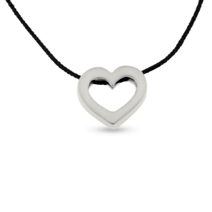 Billede af Vedhæng hjerte, åbent massivt 14 kt. hvg.