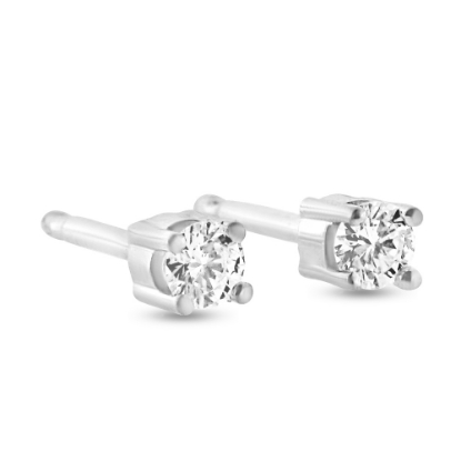 Billede af Ørestik 2 brill. a 0,20 w/si. 4 grabbet chatons fatning 14 kt. hvg.