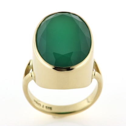 Billede af Ring med stor agat 14 kt.