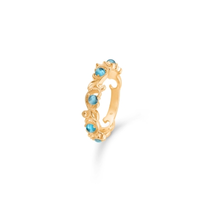 Billede af Mads Z "Vintage Blooming" ring 14 kt. guld m. London Blue Topas (str. 50-60)