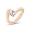 Billede af Forskudt ring i 14 kt. rosaguld med zirkoniasten