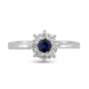 Billede af Rosetring blå safir 4,0mm + 8*0,04 w/vs 14 kt. hvg.