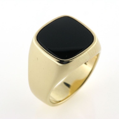 Billede af Ring, herrering med onyx sten, 14 kt.
