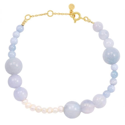 Billede af Hultquist Fabienne armbånd forgyldt sølv m. perler (17+5 cm)