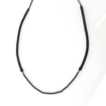 Billede af Classic by Pind halskæde sort knyttet m sølvfg  og sort spinel *