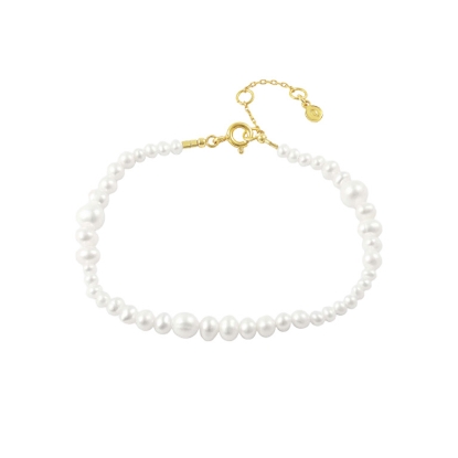 Billede af Hultquist Milkyway Armbånd sølv forgyldt ferskvandsperle