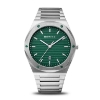 Billede af Bering Classic herreur stål grøn skive lænke 42mm 10bar