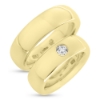 Billede af Vielses & Forlovelses ringe oval profil, damer. brill. 0,25 w/vs. 14 kt.