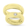 Billede af Vielses & Forlovelses ringe oval profil, damer. brill. 0,25 w/vs. 14 kt.